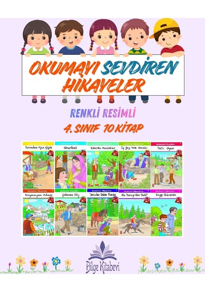 4.sınıf Okumayı Sevdiren Renkli Resimli Hikayeler 6 - 10 Kitap