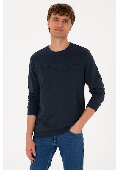 U.S. Polo Assn. Erkek Bisiklet Yaka Regular Fit Açık Lacivert İnce Sweatshirt 50315455-VR059