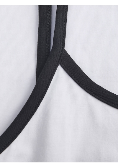 Jack & Jones Kadin Gögüs Baskili U Yaka Askili Bluz - Gigi - 12281214 Bright White