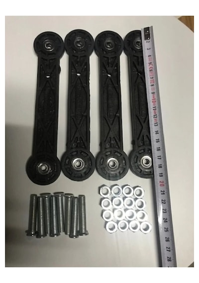 19 Cm Beşik Sallama Aparatı - 4 Adet, 1 Takım Gönderimli Delık Arası 15,5 Cm Siyah