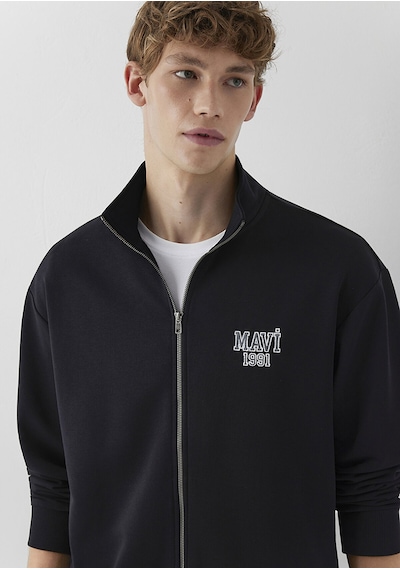Mavi Logo Full Zıp Sweatshırt Siyah