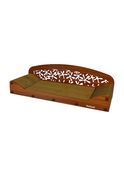 Sloffy Karton Kedi Tırmalama Koltuğu Çift Katlı, 4 Yüzey Kullanım, 68x25x20 Cm Ceviz