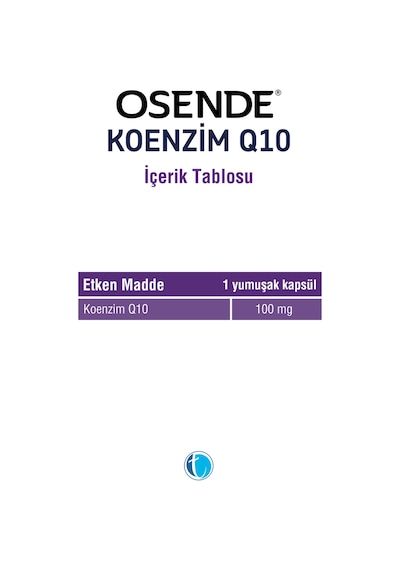 Osende Koenzim 100Mg Q10 30 Yumuşak Kapsül