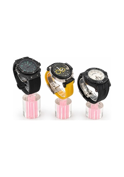 Saat Standı 3'lü Set Lazer Model Oval Pembe Pleksi