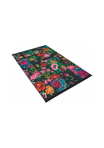 Çam Halı Gloria Td3251 Siyah Karabağ Patchwork Desen Dokuma Saçaklı Kilim