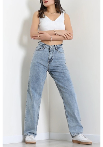 Modi Baggy Kot Pantolon Açıkmavi - 31536.2088. Altın - Siyah