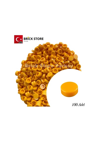 Yedek Parçalar: 100 Adet 1x1 Tile Round Yuvarlak Fayans Parçası,açık Turuncu Bright Light Orange