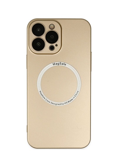 Apple iPhone  Uyumlu,  14 Pro Kılıf Jack Magneticsafe Lens Silikon - Gold