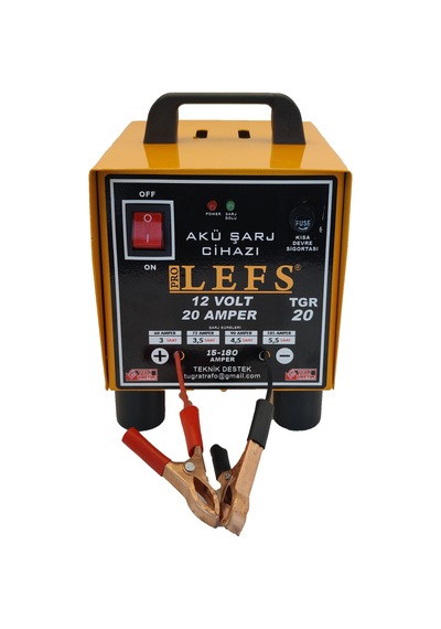 Akü Şarj Cihazı 12 V 20 Amper 180 Ampere Kadar Şarj Dolum Göstergeli