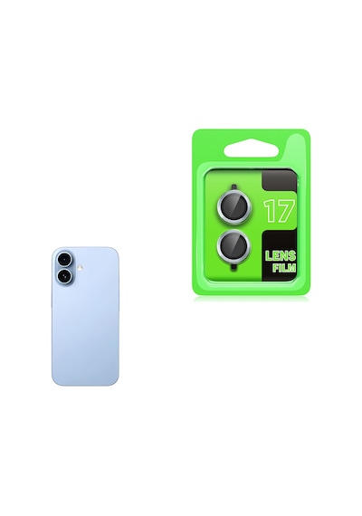 Adige Apple Uyumlu iPhone 17 Lens Koruyucu Mavi + Ekran Koruyucu Mavi