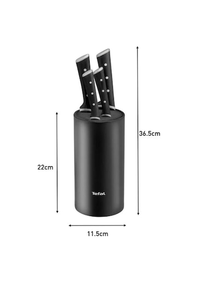 Tefal Ice Force 5 Parça Bloklu Bıçak Seti Siyah