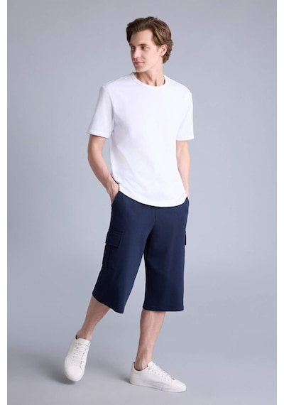 Defacto Relax Fıt Sweatshirt Kumaşı Uzun Şort T4693az26smnv241 Lacivert-nv241