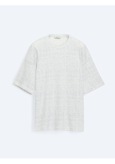 Kip Lila Baskılı Bisiklet Yaka Pamuk Karışımlı T-shirt Lila