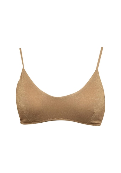 DeFacto Regular Fit Parlak Kumaş Bikini Üstü-Fall in Love C3181AX24SMYL275