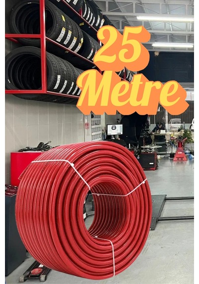 25 Metre Kompresör Hava Hortumu 8 Mm Termo Hortum Kırmızı Thermo Hortum Basınca Dayanıklı Hortum