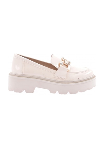 Dgn 1001 Kadin Kristal Taşli Aksesuarli Loafer Ayakkabi 1001-2231-R0178 Bej Rugan