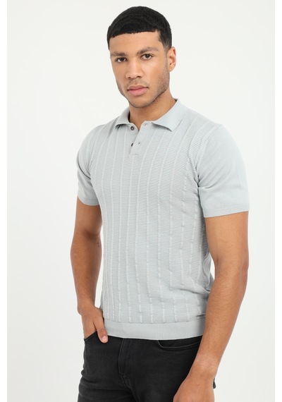 Dufy Erkek Slim Fit Polo Yaka Gri Triko-18919