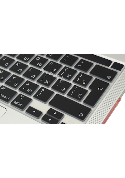 Rusça Klavye Apple Uyumlu MacBook Pro M1-m2, 13inç Kılıf Touchbarlı Pro A2338 A2251 A2289 A2141 İle Siyah