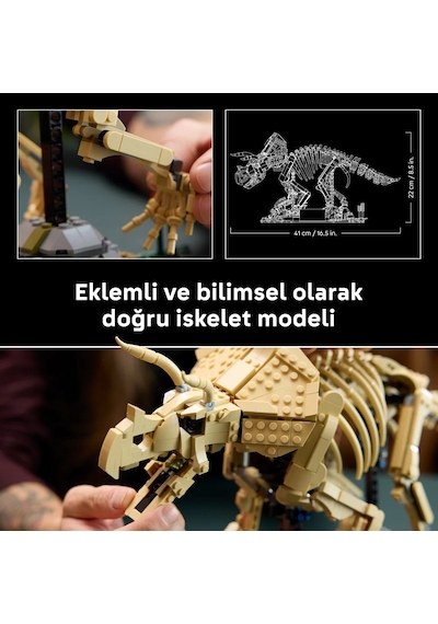 LEGO® Jurassic World Dinozor Fosilleri: Triceratops 77985 - Yetişkinler için Minifigür İçeren Model Yapım Seti (1154 Parça)