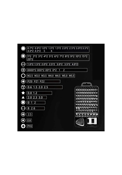 115 Parça Profesyonel Manyetik Hassas Tornavida Seti Telefon Laptop Tablet Saat Ve Elektronik Tamir Onarım Kiti Wb-3007