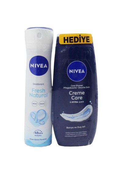 Fresh Natural Kadın Deodorant Sprey 150 Ml + Creme Care Duş Jeli 250 Ml