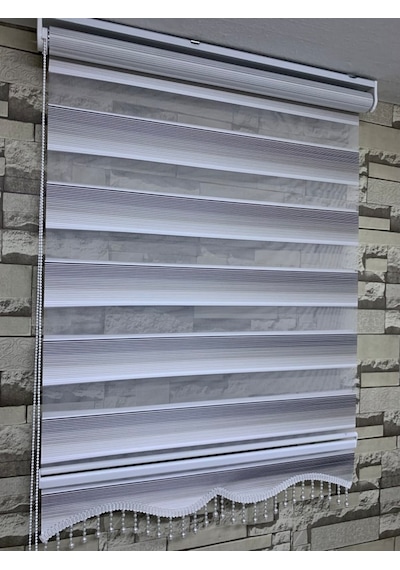 Siyah Gri Mini Plise Zebra Perde Tüm Ölçülerde