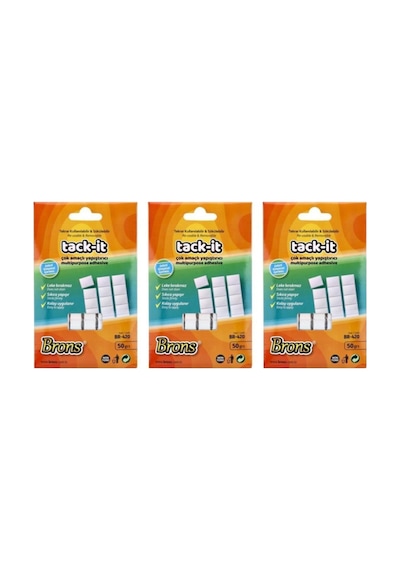 Brons Tack-it Beyaz Hamur Yapıştırıcı 50 Gr - 3 Adet