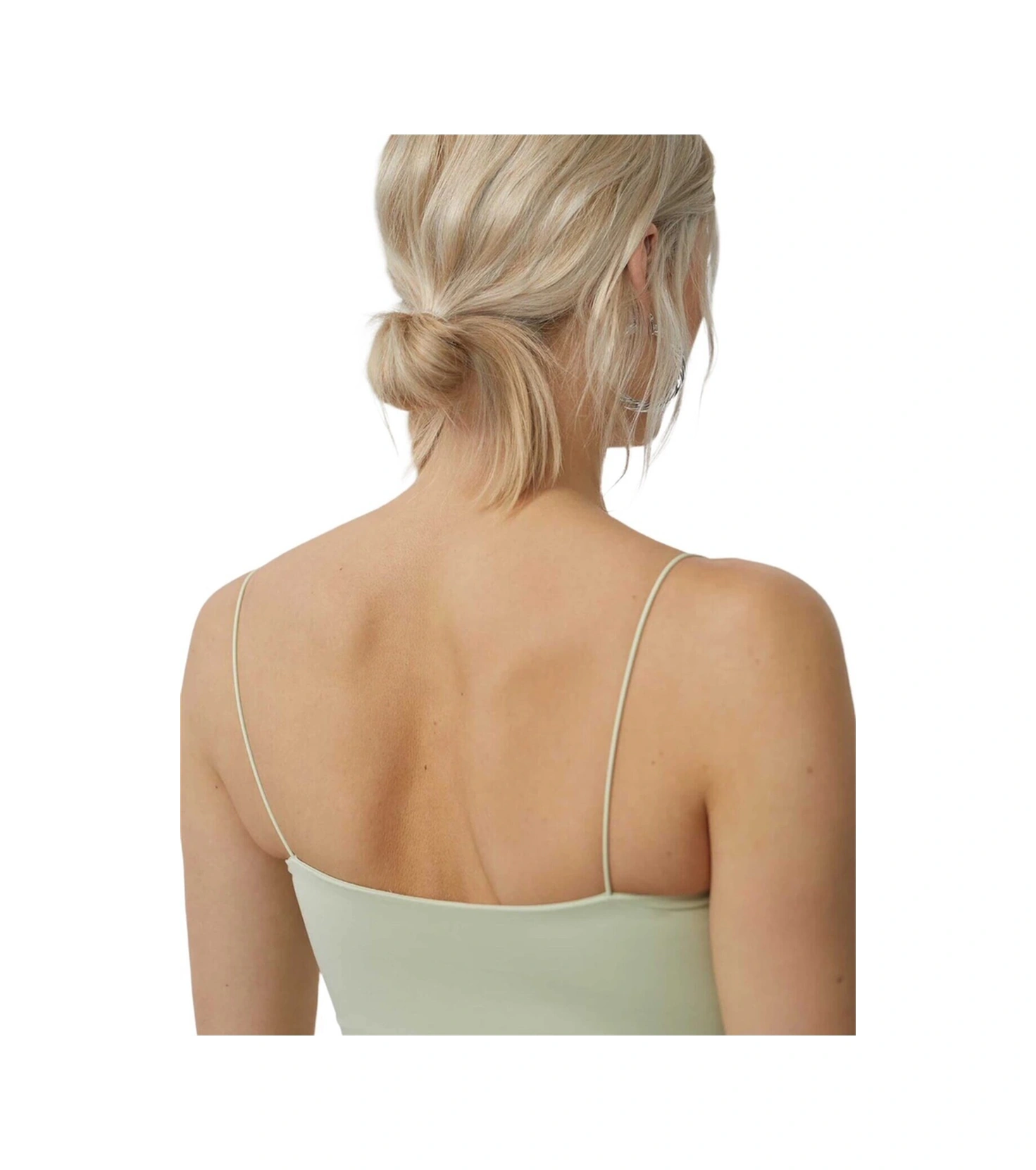 Mamayaga Kadın Askılı Şık Croptop Bluz Yeşil