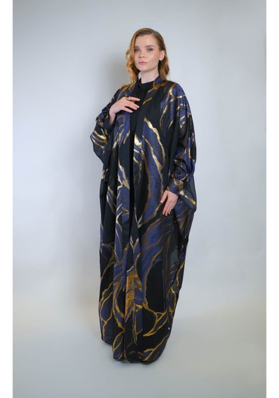 Crystalia Jakar Kumaş Ve İç Elbiseli Sendi Kumaş İkili Takım Abaya Çok Renkli