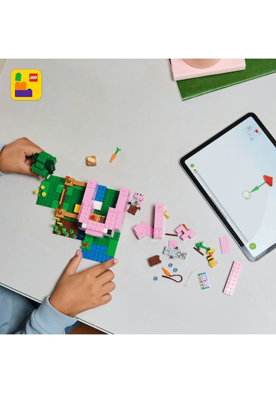 LEGO® Minecraft® Yavru Domuz Evi 21268 - 7 Yaş ve Üzeri Macera Oyunları Seven Çocuklar için Yaratıcı Oyuncak Yapım Seti (238 Parça)