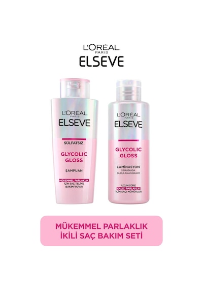 Glycolic Gloss Mükemmel Parlaklık 2'li Saç Bakım Seti: Şampuan & Laminasyon Bakım pktelsglyclcglssmpsacbkmsetsmplmns-10483