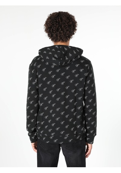 Colin's Regular Fit Baskılı Kapüşonlu Siyah Erkek Sweatshirt CL1059665_Q1.V2_BLK Siyah