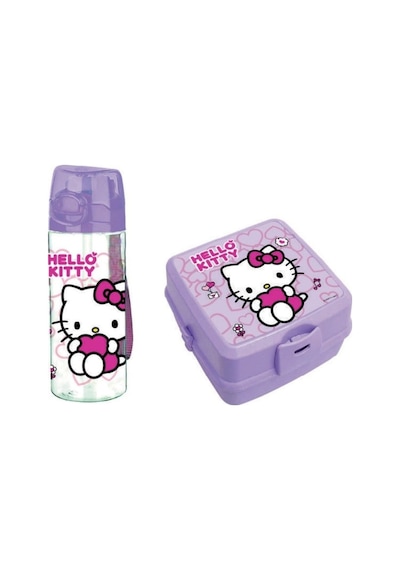 Wiggle Hello Kitty 500ml Plastik Matara Ve Beslenme Kabı Lila