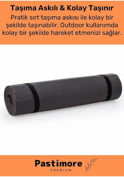 Su Geçirmez Konforlu Taşıma Askılı Çift Taraflı Kamp Zemin Çadır Uyku Matı Siyah Yer Minderi 16mm Çok Renkli