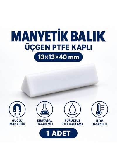 Manyetik Balık 13x13x40 Mm - Teflon Karıştırıcı Balık Üçgen