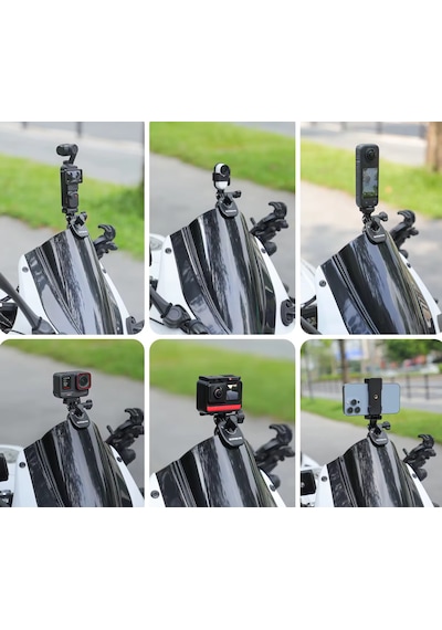 Aksiyon Kamera Motosiklet Vizo R Klipsi Pocket/osmo/action/ı Nsta360/ace/gopro Siyah