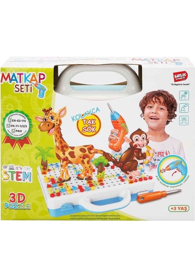 Urt014-001 Birlik, 3d Eğitici Matkap Seti Hayvanlar Özel Fiyatlı Ürün