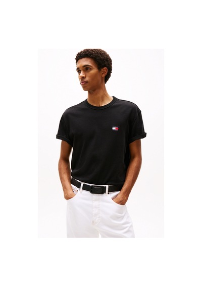Tommy Hilfiger Tommy Jeans Erkek Siyah Bisiklet Yaka T-shirt Siyah