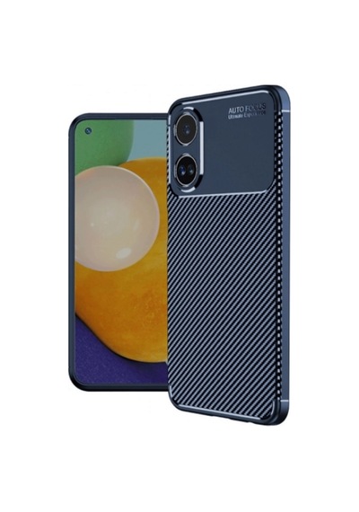 Oppo A60 Uyumlu Kılıf Auto Focus Karbon Kapak - Lacivert