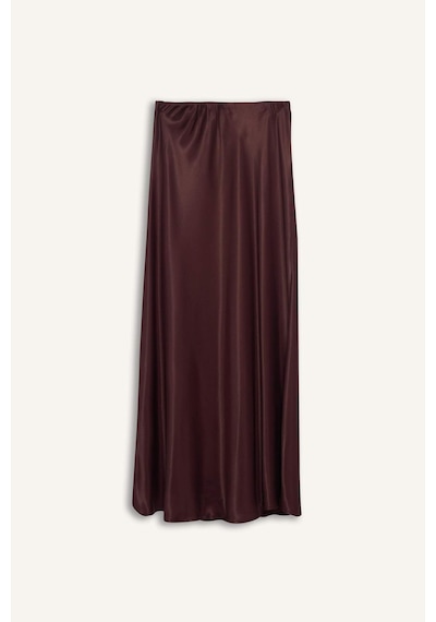 Defacto A Kesim Normal Bel Saten Midi Bordo Kadın Etek B1867ax/br234 Bordo