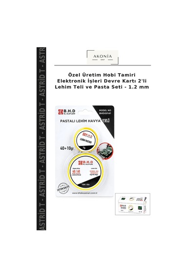Özel Üretim Hobi Tamiri Elektronik İşleri Devre Kartı 2'li Lehim Teli Ve Pasta Seti - 1.2 Mm
