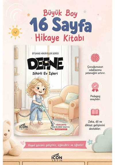 Defne - 16 Sayfa Eğitici Çocuk Hikaye Kitabı - Hediyeli