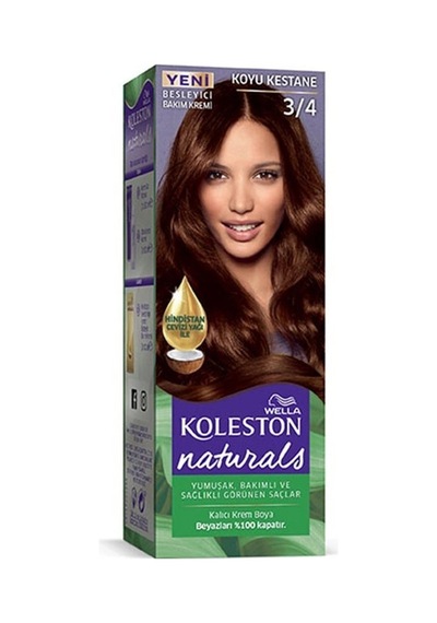 Hubrendy Tedarik Naturals Saç Boyası Koyu Kestane 3/4