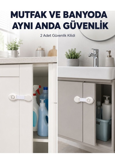 Dolap Ve Çekmece Kilidi 2 Adet Sarı