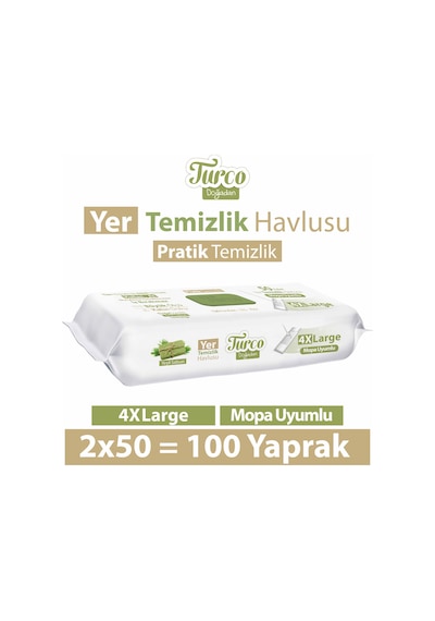 Baby Turco Doğadan Yer Temizlik Havlusu Yeşil Sabun 2 x 50'li