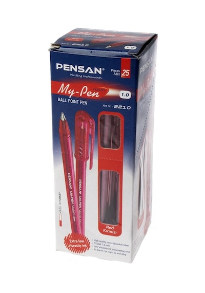Pensan 2210 My-Pen Tükenmez Kalem 25'li Kırmızı
