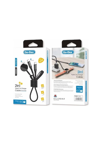 Go Des GD-UC611 2 in 1 Wireless Type-C PD Hızlı Şarj Kablosu