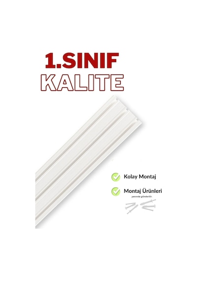 Tümray 3 Raylı Korniş Perde Rayı Kaliteli Sağlam Ambalaj 3 Metre
