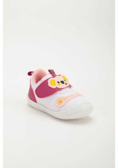 Şirin Bebe Şirinbebe Ortopedik Kız Bebek İlkadım Ayakkabı Fuşya Cırtlı Anorak-4055 Fuşya