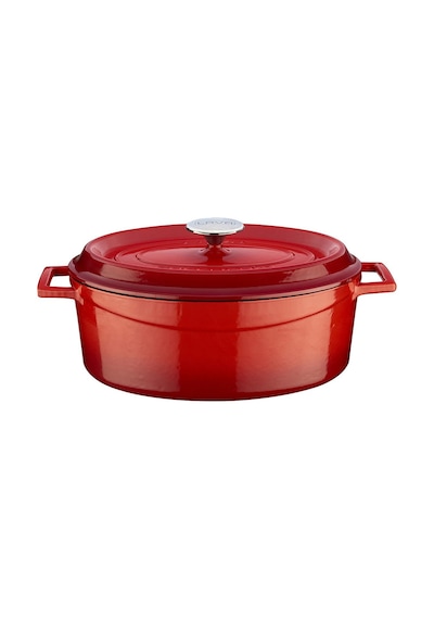 Lava Döküm Oval Tencere 23x29cm. Trendy Serisi Ölçü - Kırmızı Kırmızı